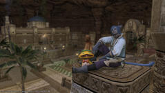 Baj'a and his good friend Noko enjoying an evening in Vesper Bay.