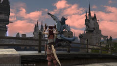 Baj'a and Koku yelling at the sunrise